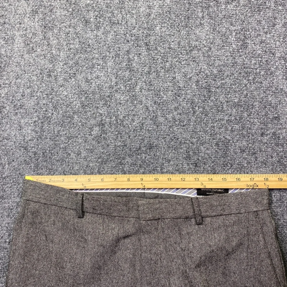 Banana Republic Mens Grey Wool Blend Tailored Slim Fit Dress Pants‎ Sz 36 Preppy